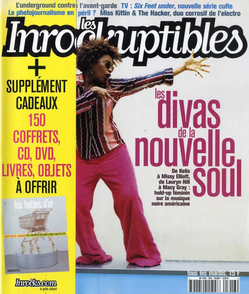 INROCKUPTIBLES | LES magazine side cover Issue 316 4 December 2001