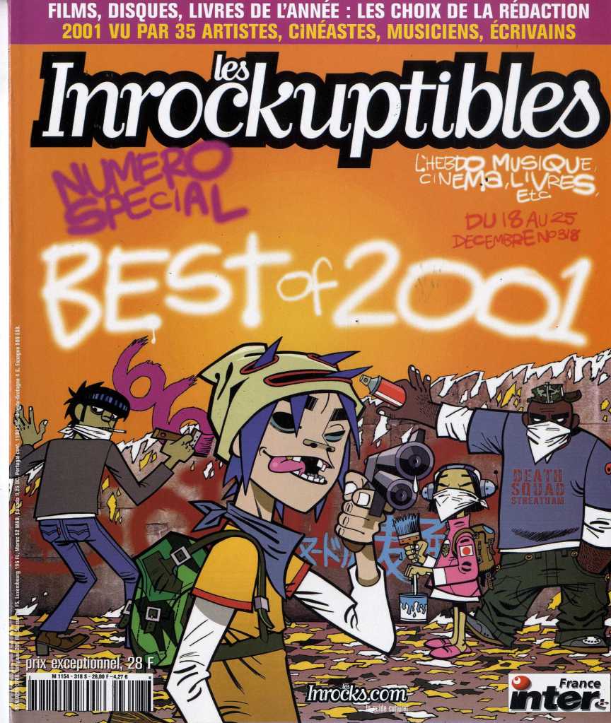 INROCKUPTIBLES | LES magazine side cover Issue 318 18 December 2001