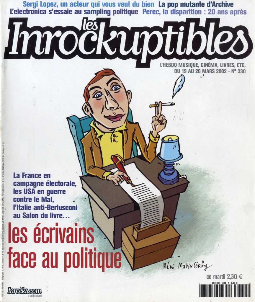 INROCKUPTIBLES | LES magazine side cover Issue 330 19 March 2002