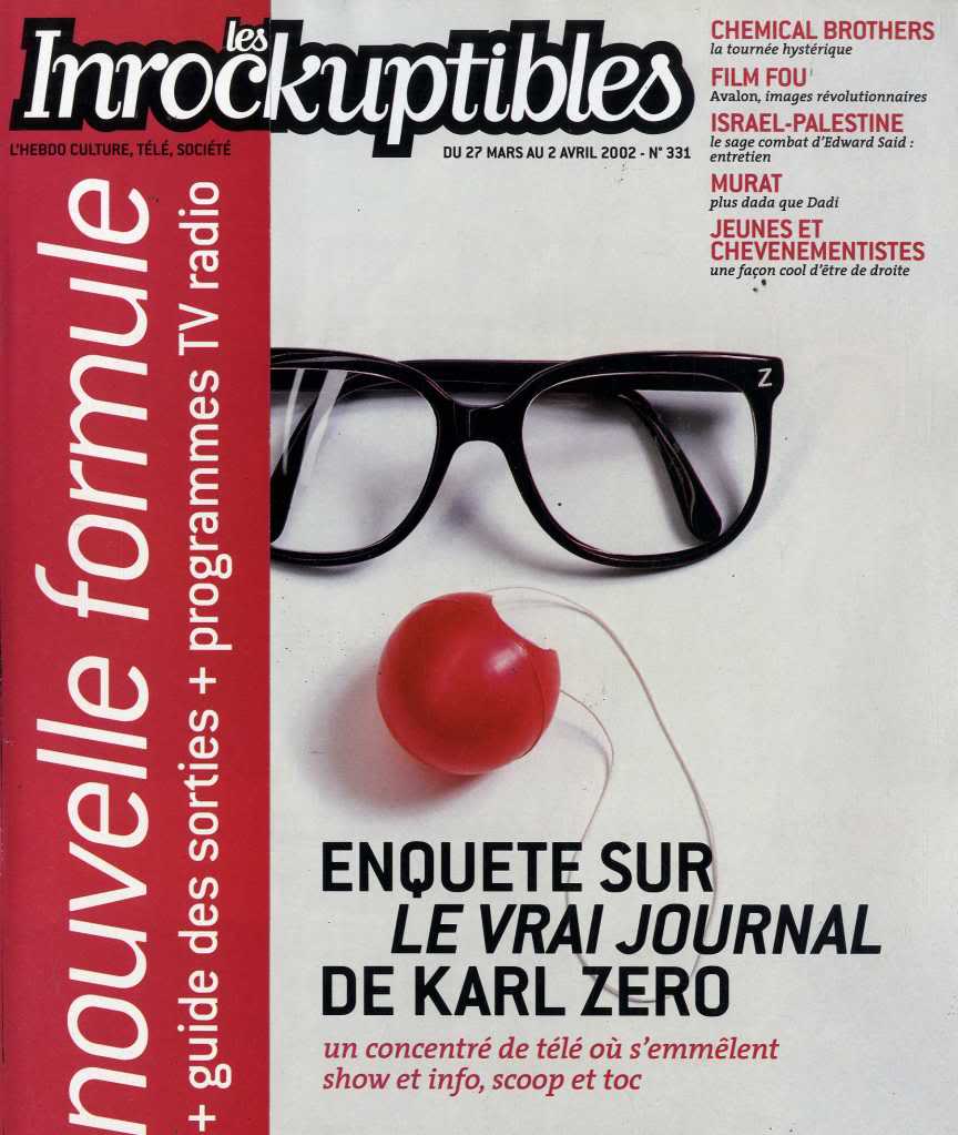 INROCKUPTIBLES | LES magazine side cover Issue 331 27 March 2002