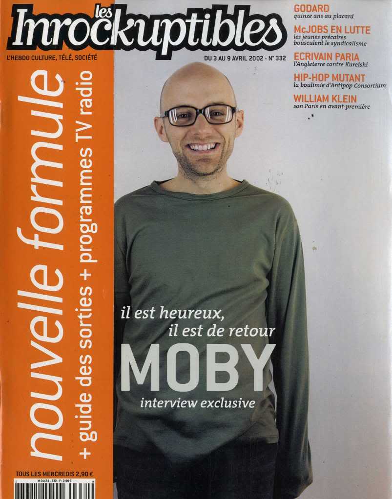 INROCKUPTIBLES | LES magazine side cover Issue 332 3 April 2002