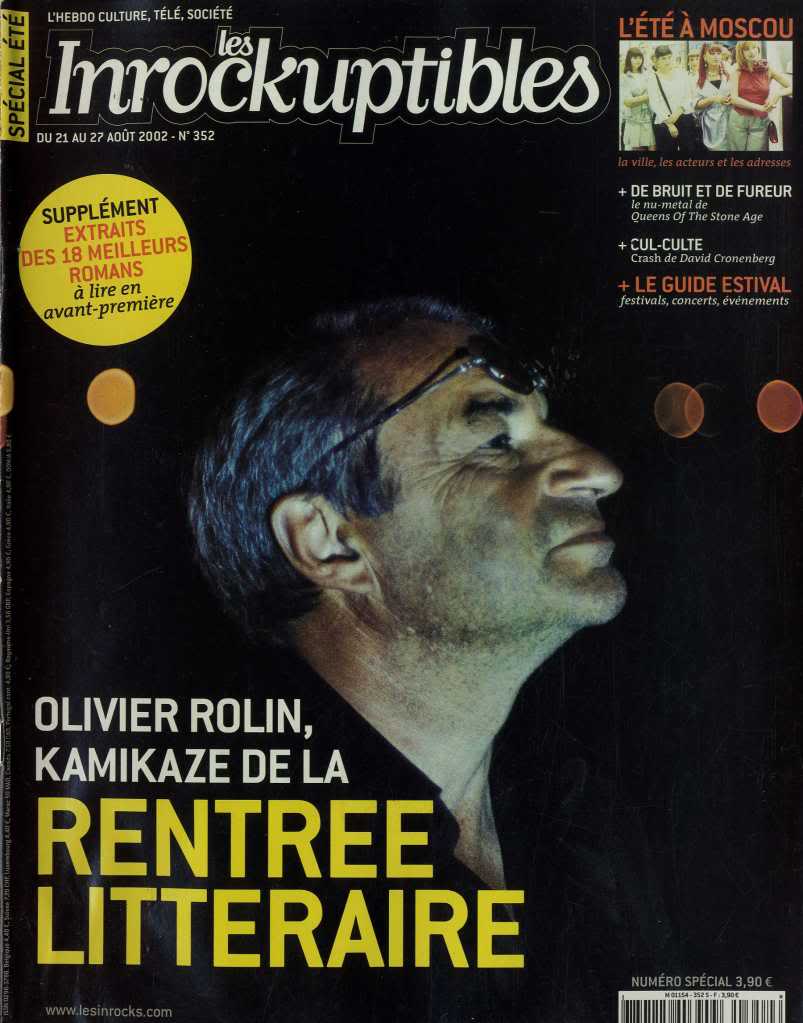 INROCKUPTIBLES | LES magazine side cover Issue 352 21 August 2002