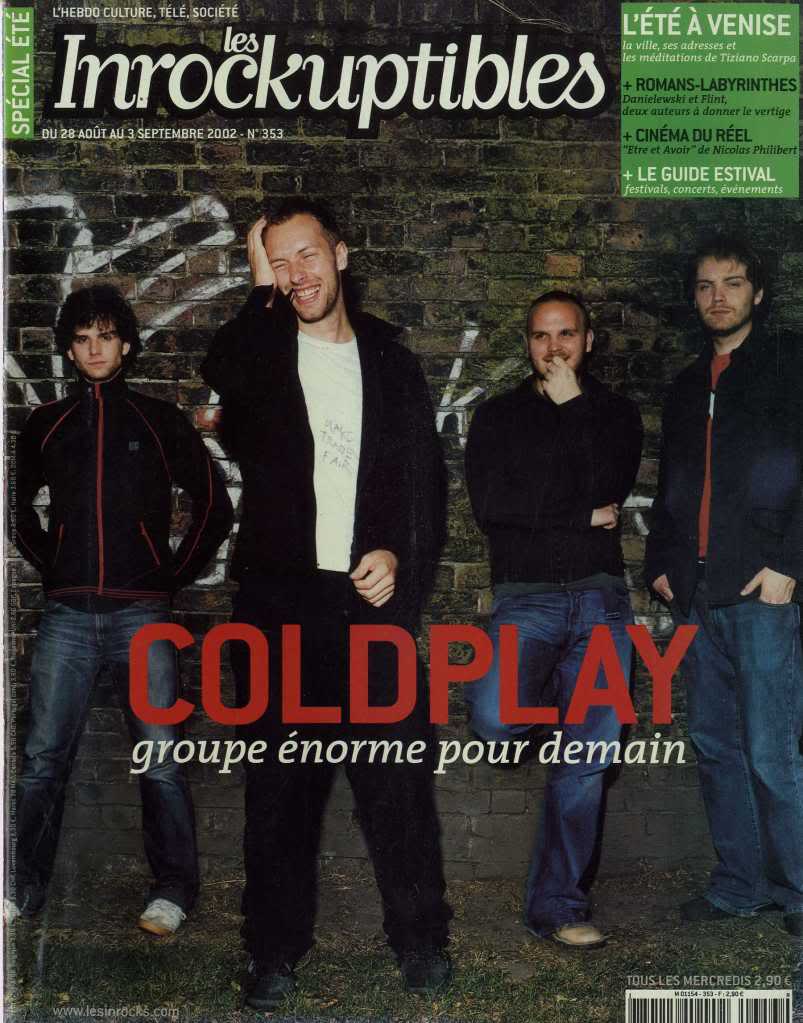 INROCKUPTIBLES | LES magazine side cover Issue 353 28 August 2002