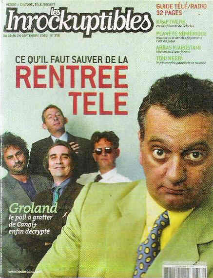 INROCKUPTIBLES | LES magazine side cover Issue 356 18 September 2002