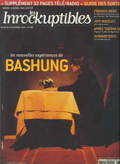 INROCKUPTIBLES | LES magazine side cover Issue 360 16 October 2002