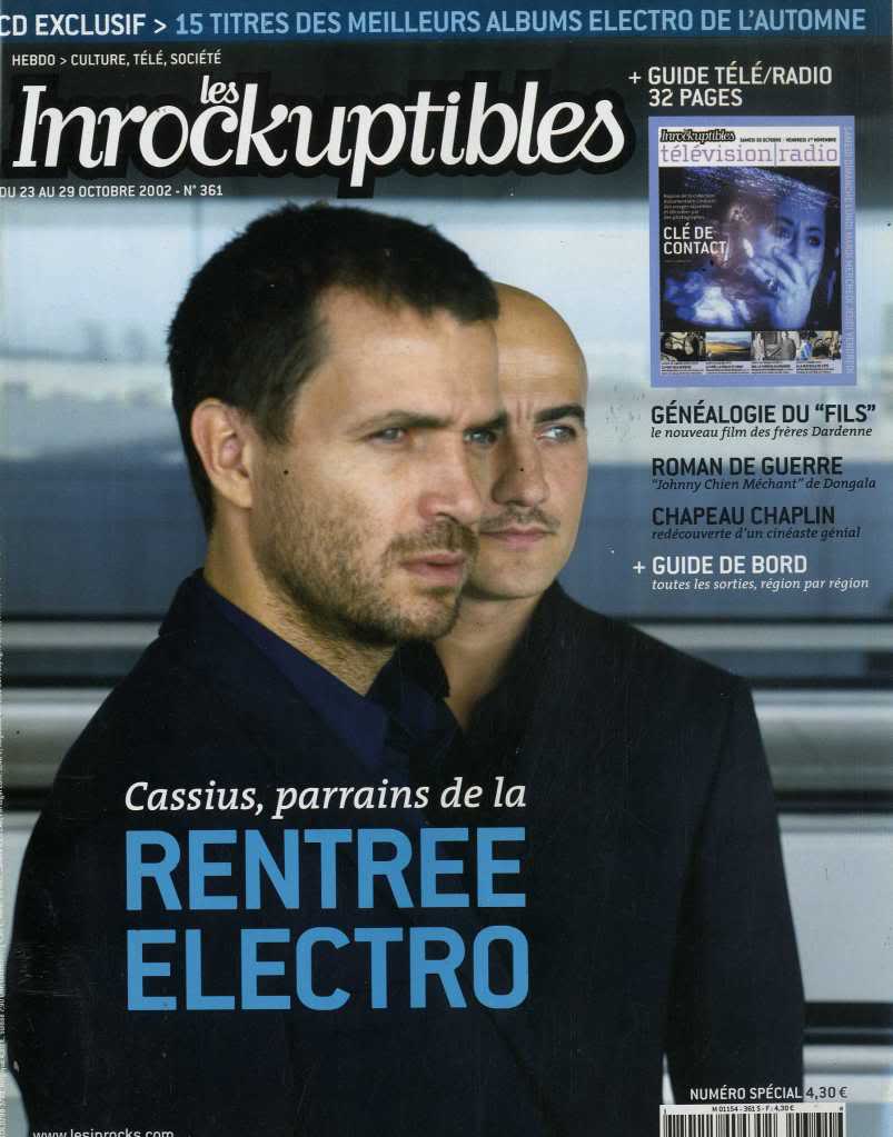 INROCKUPTIBLES | LES magazine side cover Issue 361 23 October 2002