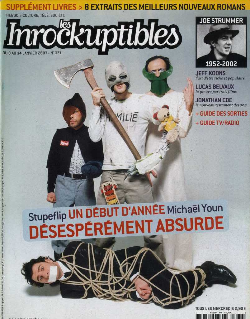 INROCKUPTIBLES | LES magazine side cover Issue 371 8 January 2003