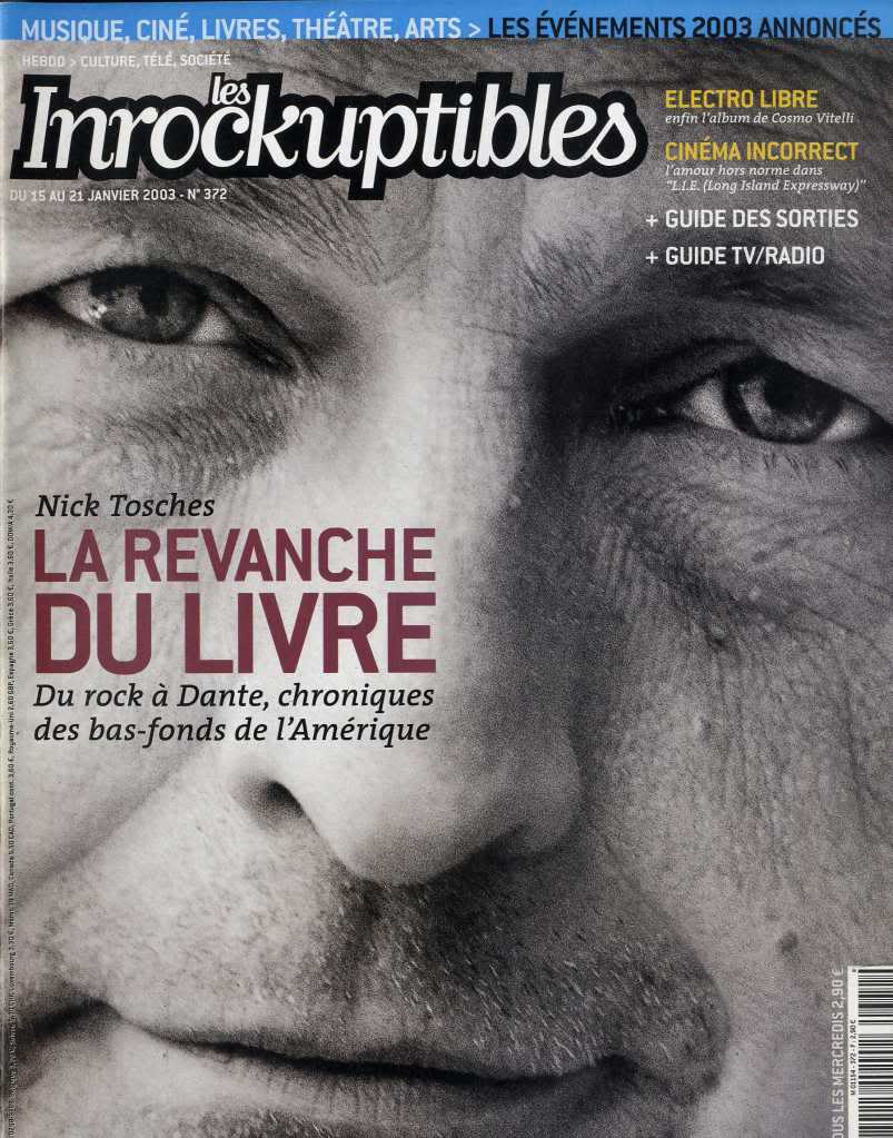 INROCKUPTIBLES | LES magazine side cover Issue 372 15 January 2003