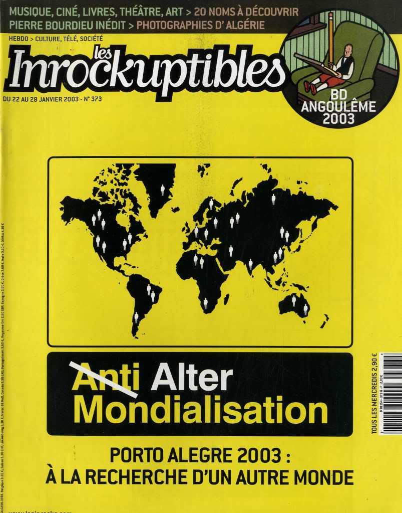 INROCKUPTIBLES | LES magazine side cover Issue 373 22 January 2003