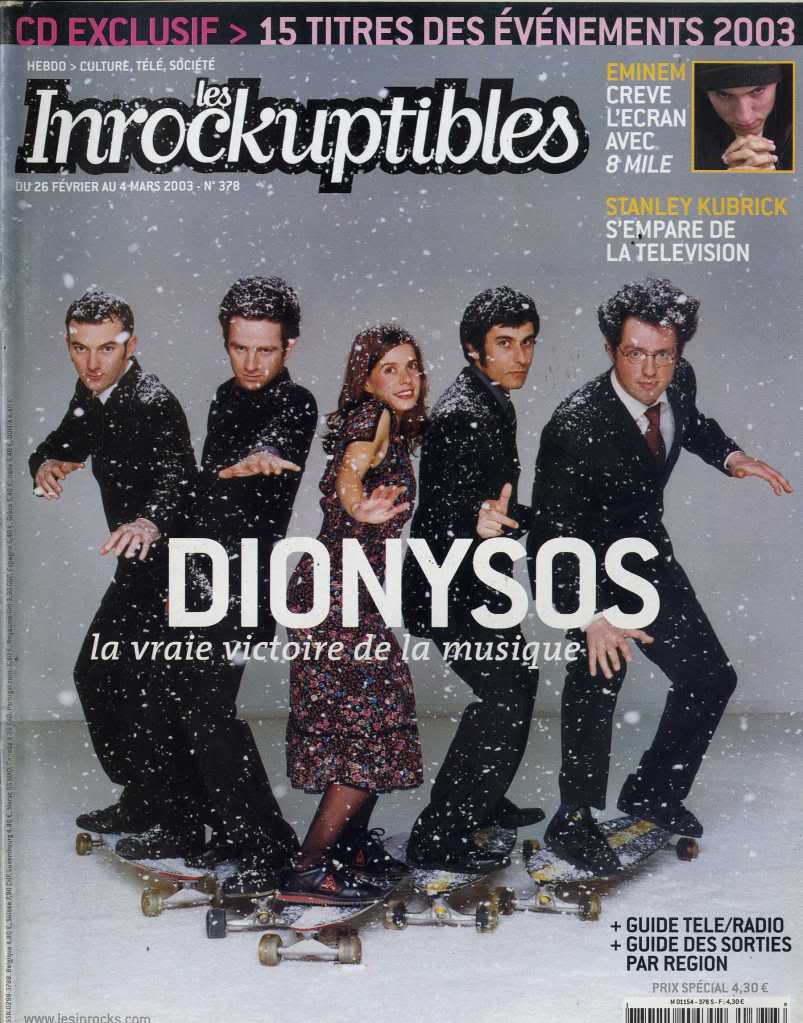 INROCKUPTIBLES | LES magazine side cover Issue 378 26 February 2003