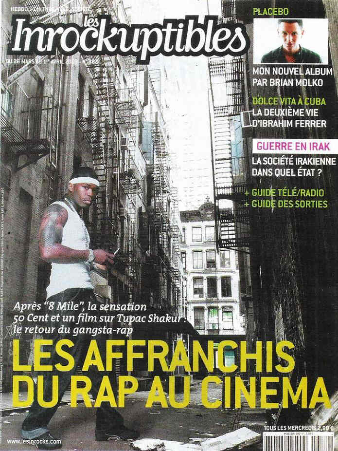 INROCKUPTIBLES | LES magazine side cover Issue 382 26 March 2003