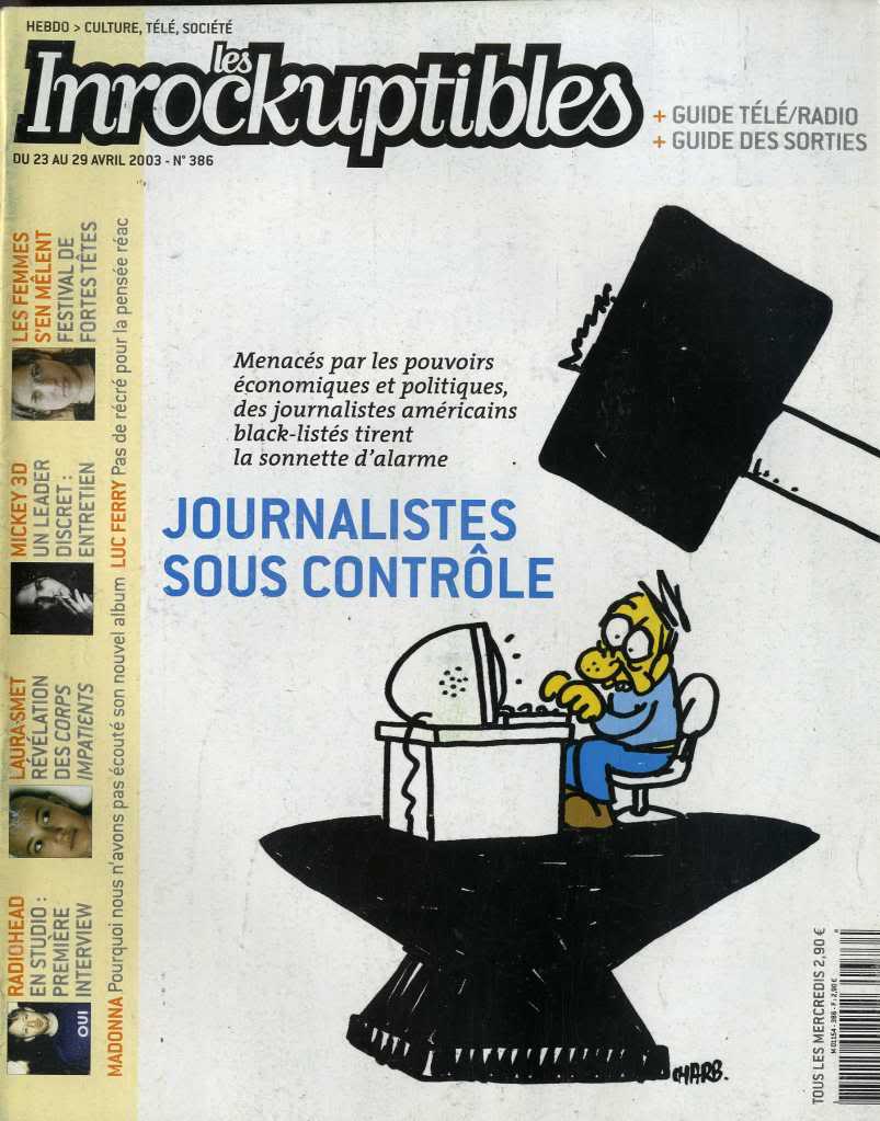 INROCKUPTIBLES | LES magazine side cover Issue 386 23 April 2003