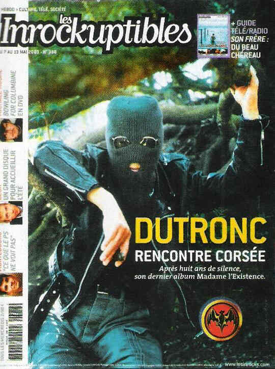 INROCKUPTIBLES | LES magazine side cover Issue 388 7 May 2003