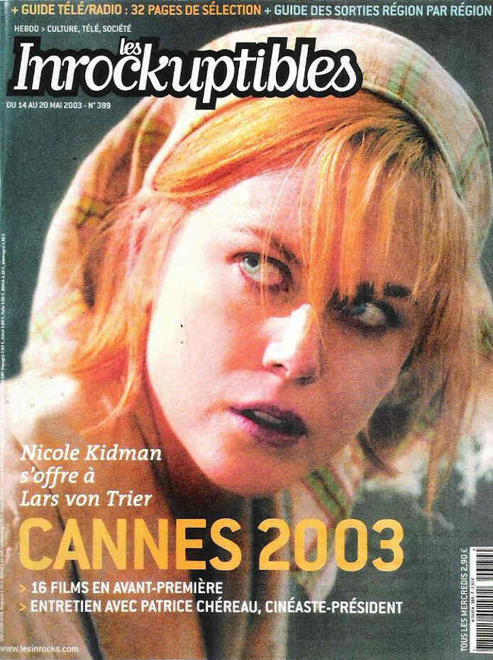 INROCKUPTIBLES | LES magazine side cover Issue 389 14 May 2003