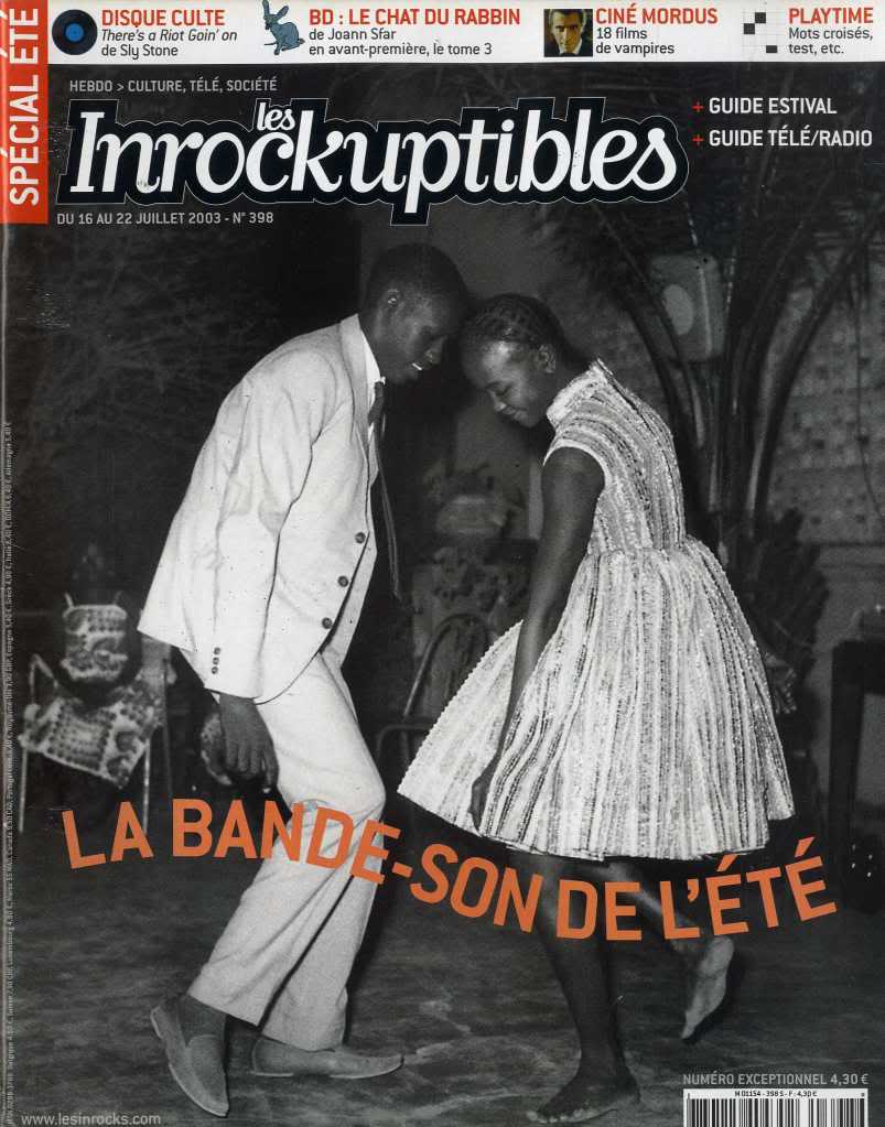 INROCKUPTIBLES | LES magazine side cover Issue 398 16 July 2003