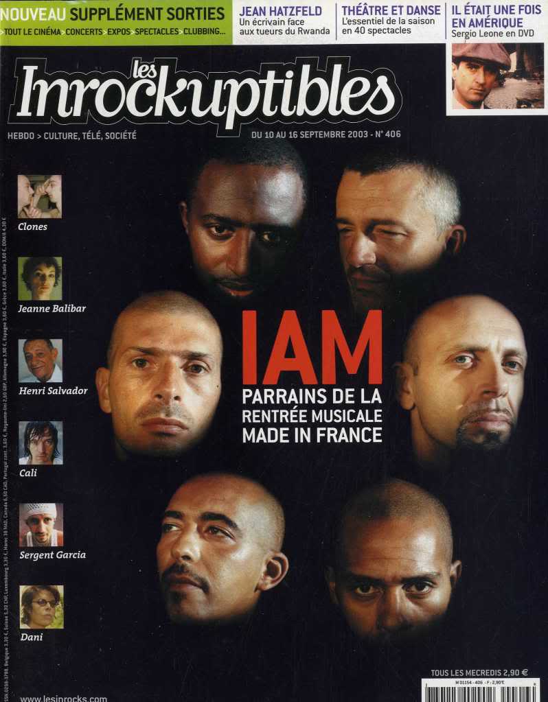 INROCKUPTIBLES | LES magazine side cover Issue 406 10 September 2003