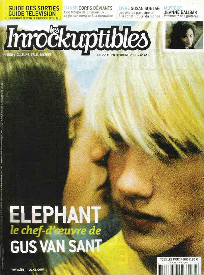 INROCKUPTIBLES | LES magazine side cover Issue 412 22 October 2003