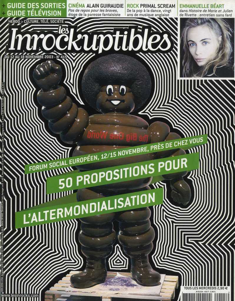 INROCKUPTIBLES | LES magazine side cover Issue 415 12 November 2003