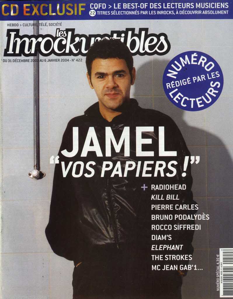 INROCKUPTIBLES | LES magazine side cover Issue 422 31 December 2003