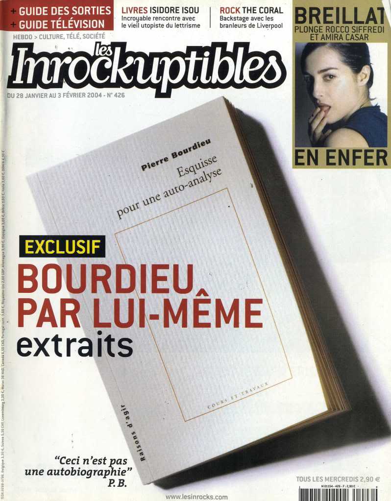 INROCKUPTIBLES | LES magazine side cover Issue 426 28 January 2004