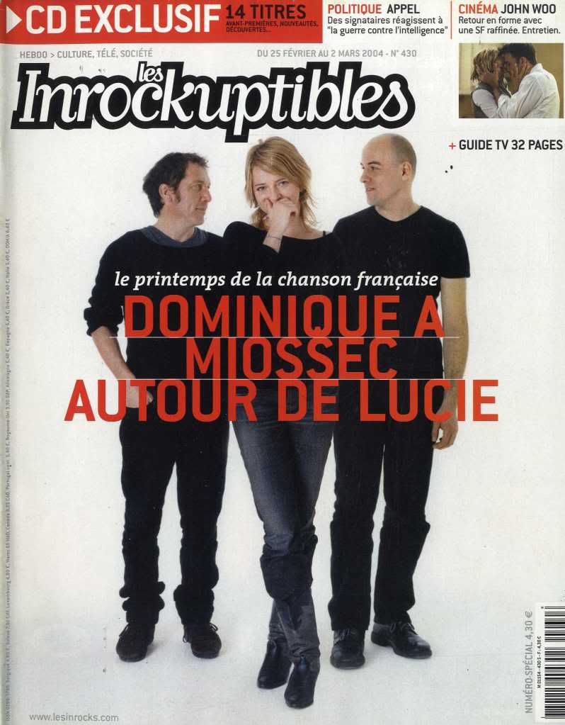 INROCKUPTIBLES | LES magazine side cover Issue 430 25 February 2004