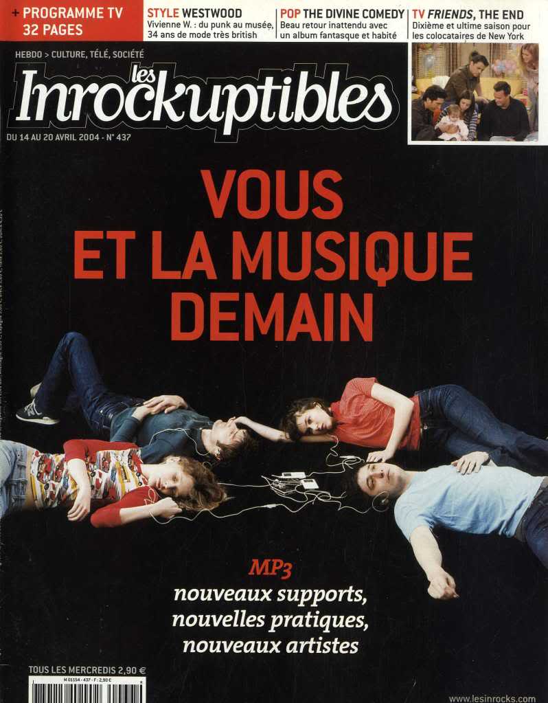 INROCKUPTIBLES | LES magazine side cover Issue 437 14 April 2004