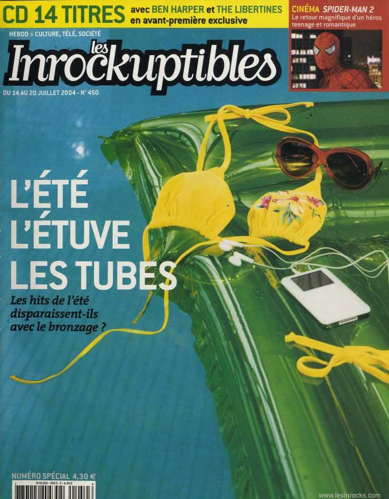 INROCKUPTIBLES | LES magazine side cover Issue 450 14 July 2004