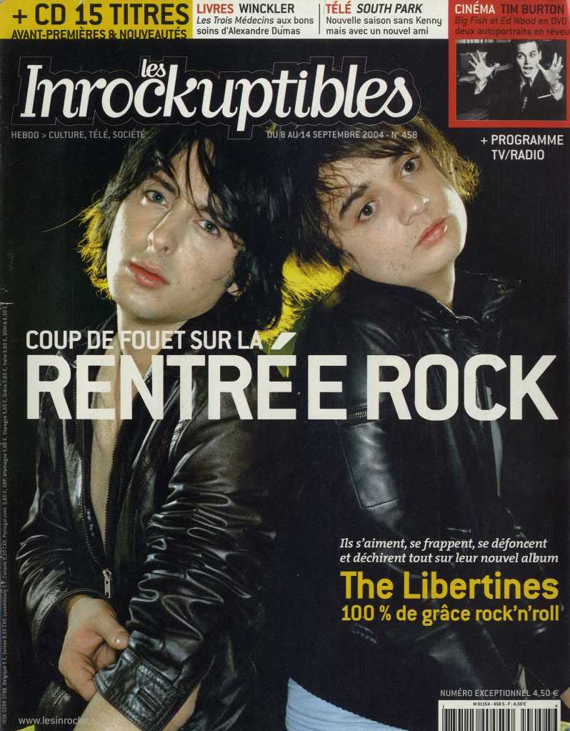 INROCKUPTIBLES | LES magazine side cover Issue 458 8 September 2004