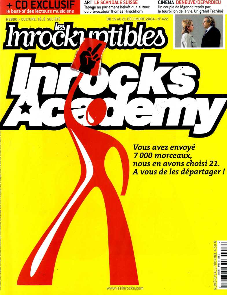 INROCKUPTIBLES | LES magazine side cover Issue 472 15 December 2004