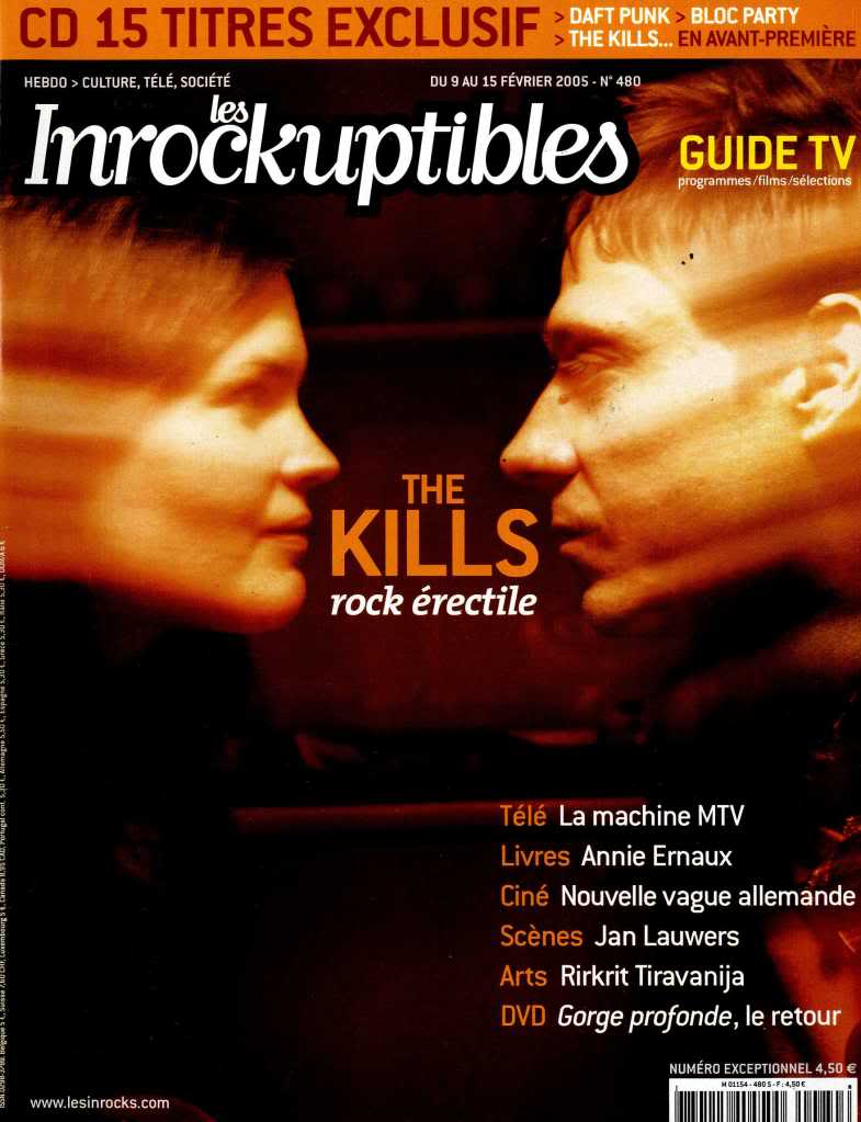 INROCKUPTIBLES | LES magazine side cover Issue 480 9 February 2005