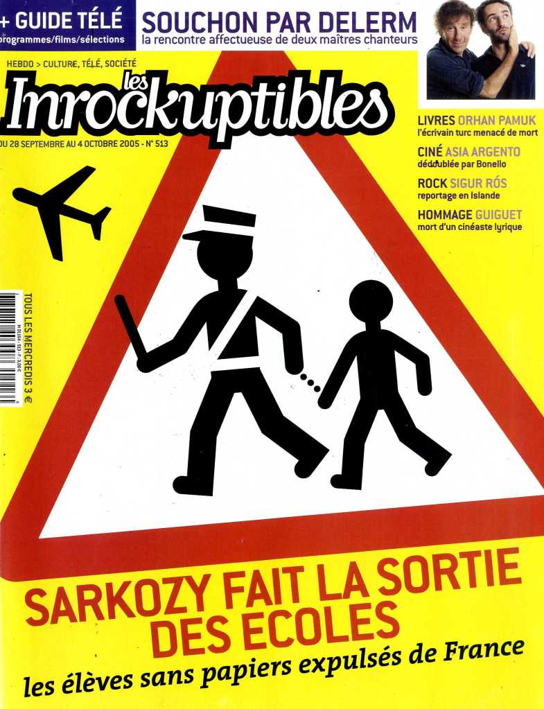 INROCKUPTIBLES | LES magazine side cover Issue 513 28 September 2005
