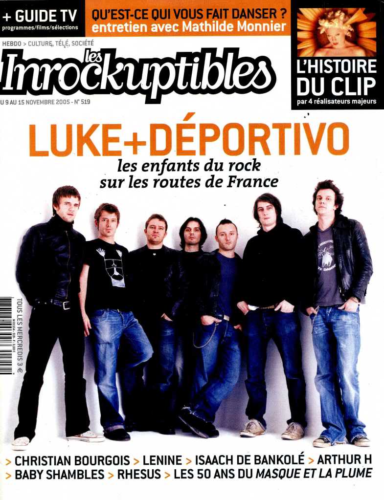 INROCKUPTIBLES | LES magazine side cover Issue 519 9 November 2005
