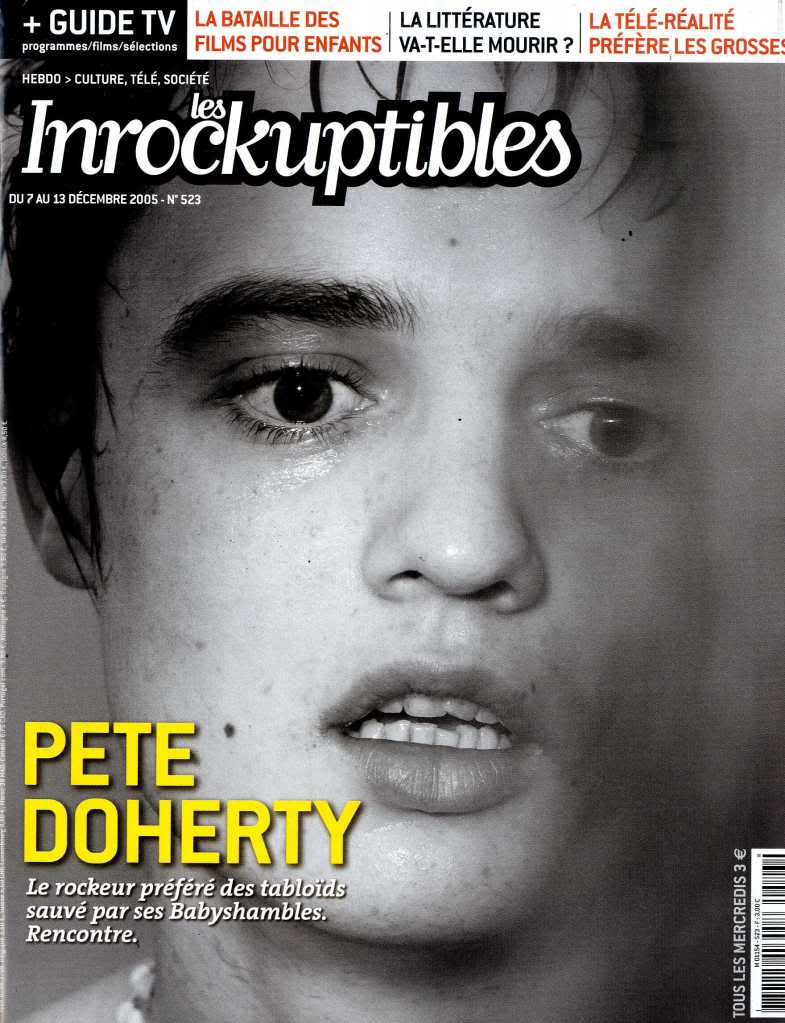 INROCKUPTIBLES | LES magazine side cover Issue 523 7 December 2005