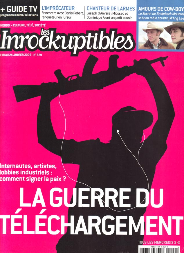 INROCKUPTIBLES | LES magazine side cover Issue 529 18 January 2006