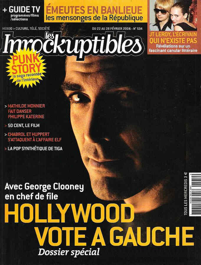 INROCKUPTIBLES | LES magazine side cover Issue 534 22 February 2006