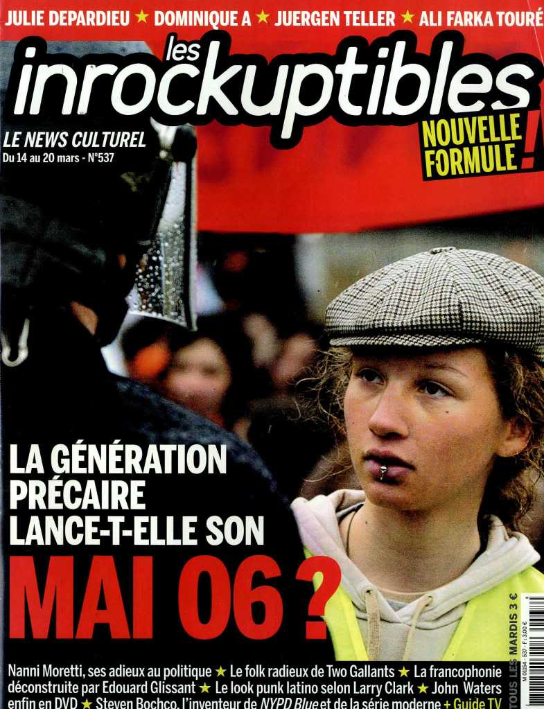 INROCKUPTIBLES | LES magazine side cover Issue 537 14 March 2006