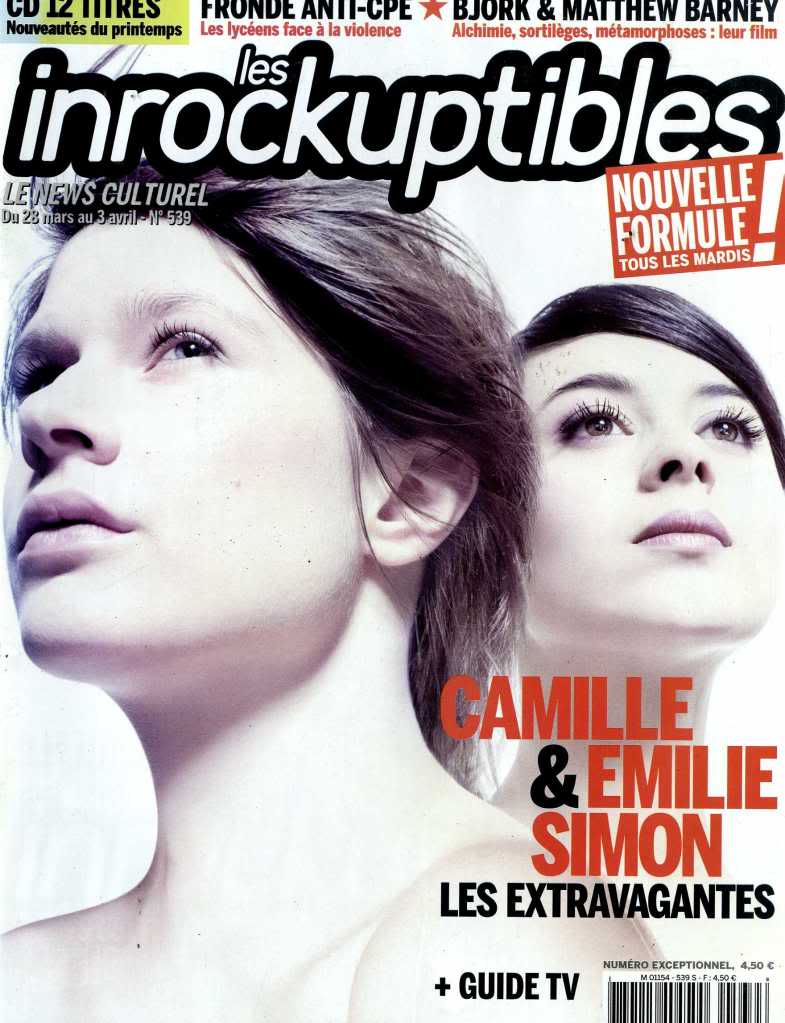 INROCKUPTIBLES | LES magazine side cover Issue 539 28 March 2006
