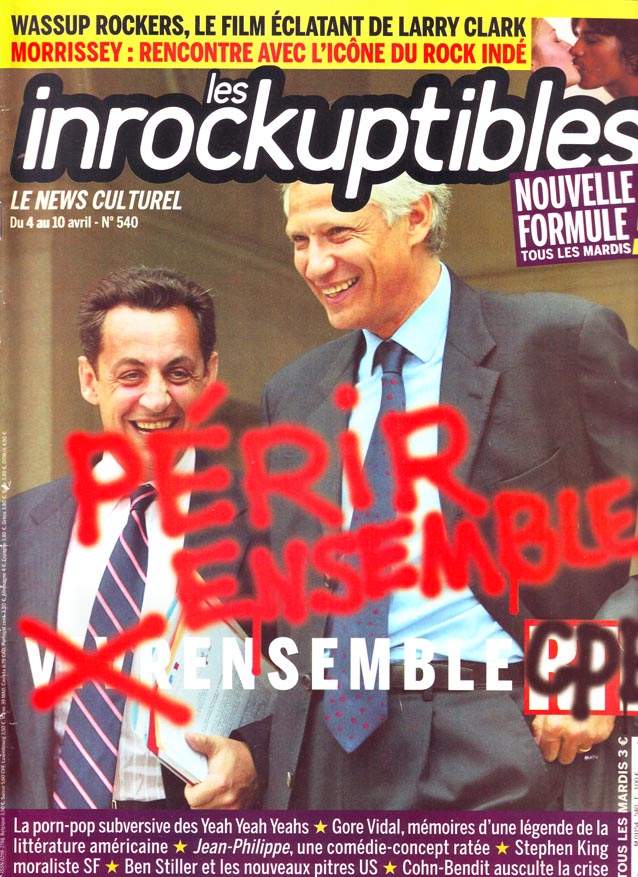 INROCKUPTIBLES | LES magazine side cover Issue 540 4 April 2006