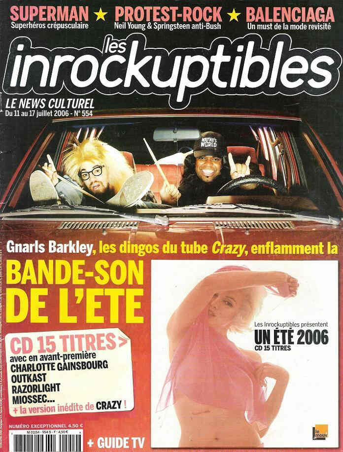 INROCKUPTIBLES | LES magazine side cover Issue 554 11 July 2006