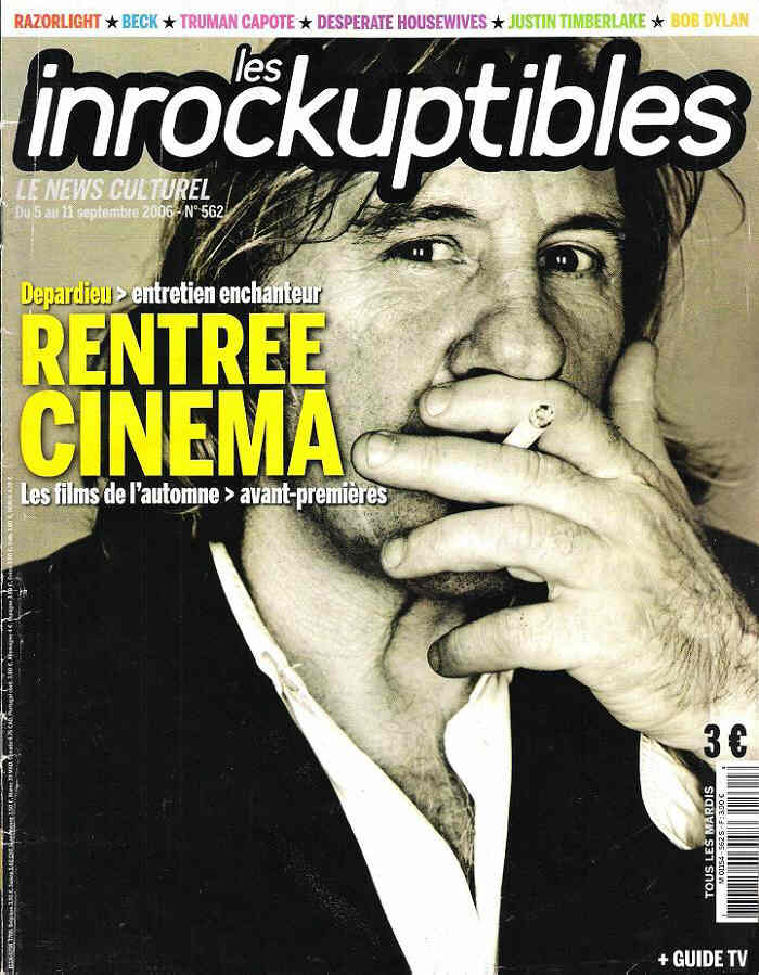 INROCKUPTIBLES | LES magazine side cover Issue 562 5 September 2006