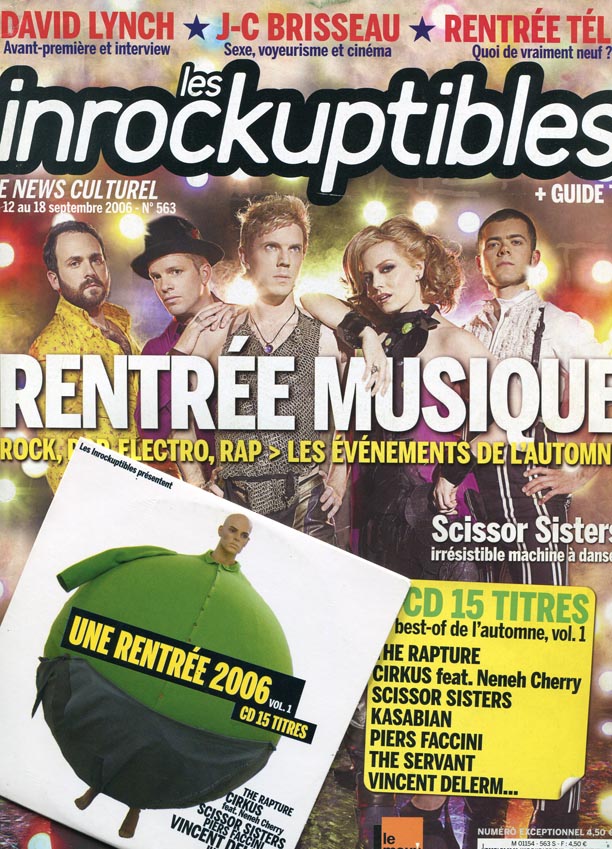 INROCKUPTIBLES | LES magazine side cover Issue 563 12 September 2006