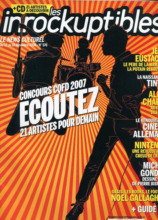 INROCKUPTIBLES | LES magazine side cover Issue 576 12 December 2006