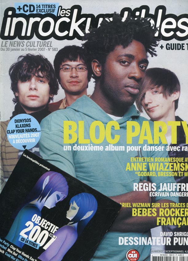 INROCKUPTIBLES | LES magazine side cover Issue 583 30 January 2007