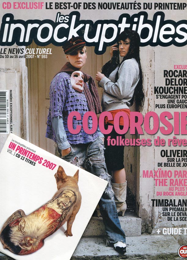 INROCKUPTIBLES | LES magazine side cover Issue 593 10 April 2007