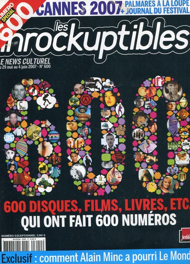 INROCKUPTIBLES | LES magazine side cover Issue 600 29 May 2007