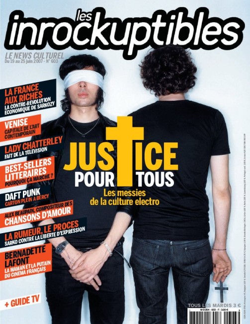 INROCKUPTIBLES | LES magazine side cover Issue 603 19 June 2007