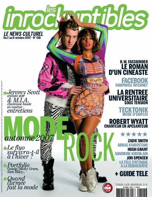 INROCKUPTIBLES | LES magazine side cover Issue 618 2 October 2007