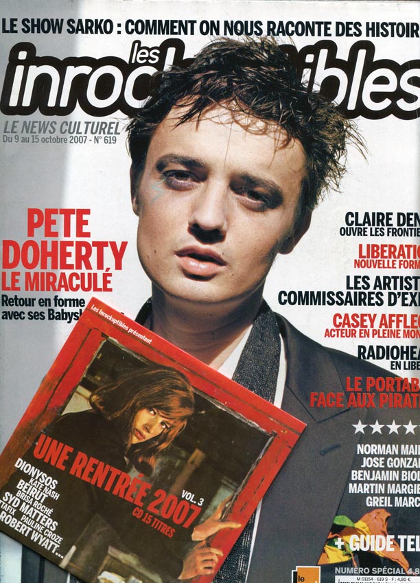 INROCKUPTIBLES | LES magazine side cover Issue 619 9 October 2007
