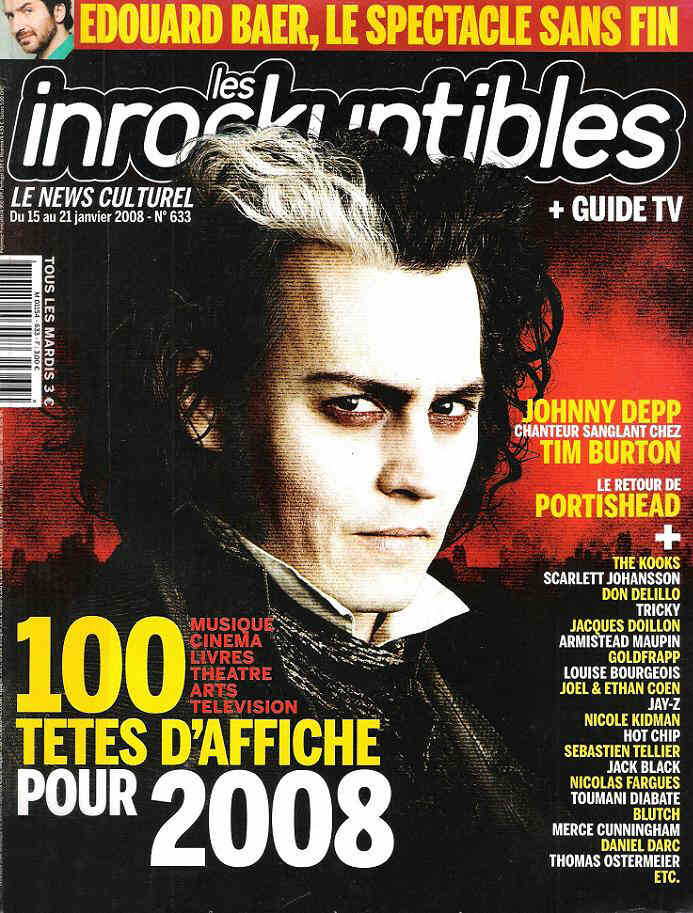 INROCKUPTIBLES | LES magazine side cover Issue 633 15 January 2008