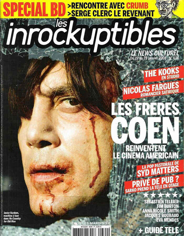INROCKUPTIBLES | LES magazine side cover Issue 634 22 January 2008